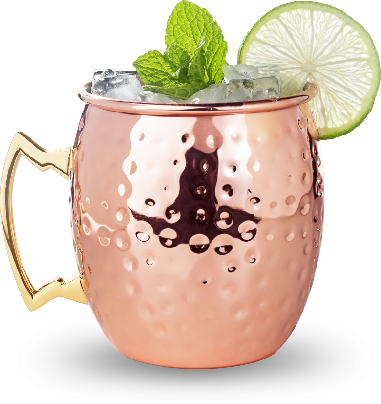 The Portland Mule in a copper mug with mint and lime